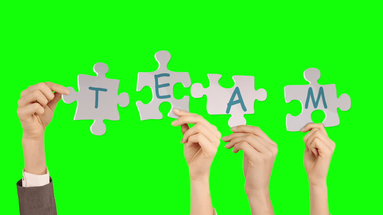 손을 잡고 퍼즐 조각