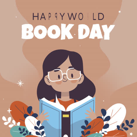 happy world book day illustration