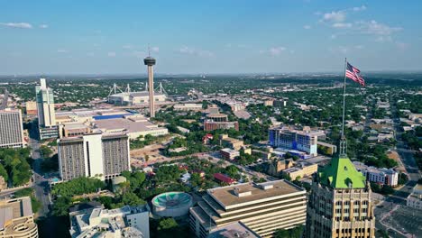 picturesque view of san antonio from venue villita and tower life building