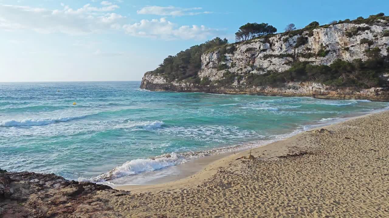 Cala Romantica beach in the municipality of Manacor, Mallorca