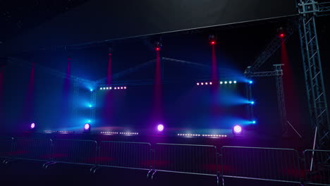 empty stage with colorful lighting