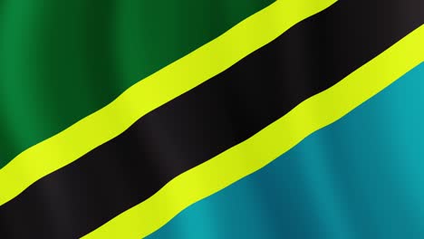 tanzania flag is waving 3d animation