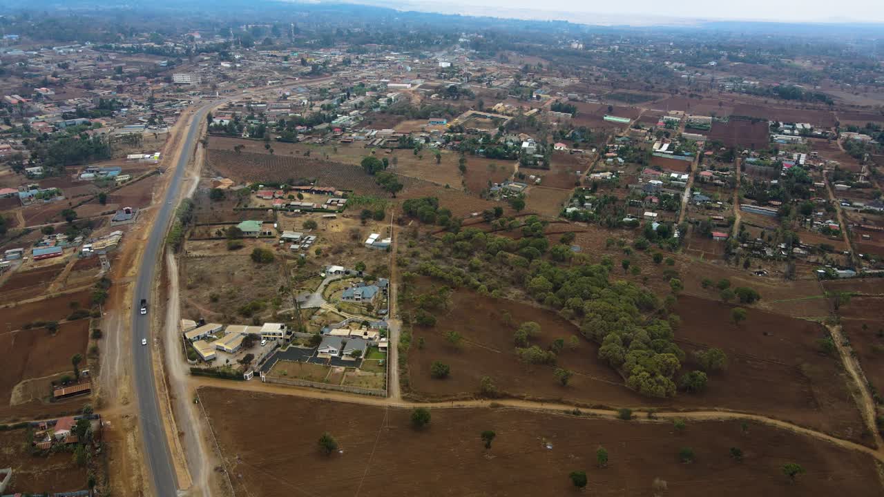 Vista drone del Kenya rurale