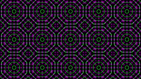 ilustración animada luz brillando puntos verdes y rosados y estrellas formas cuadradas.