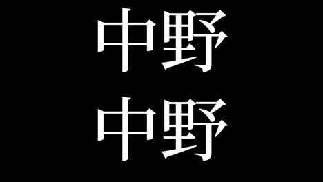 nakano japón kanji texto japonés animación gráficos en movimiento