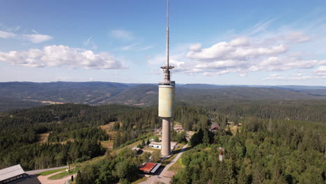 Drone-flight-around-tryvann-in-oslo-norway