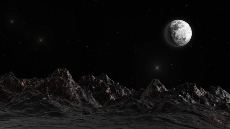 Lua e terra misteriosa.