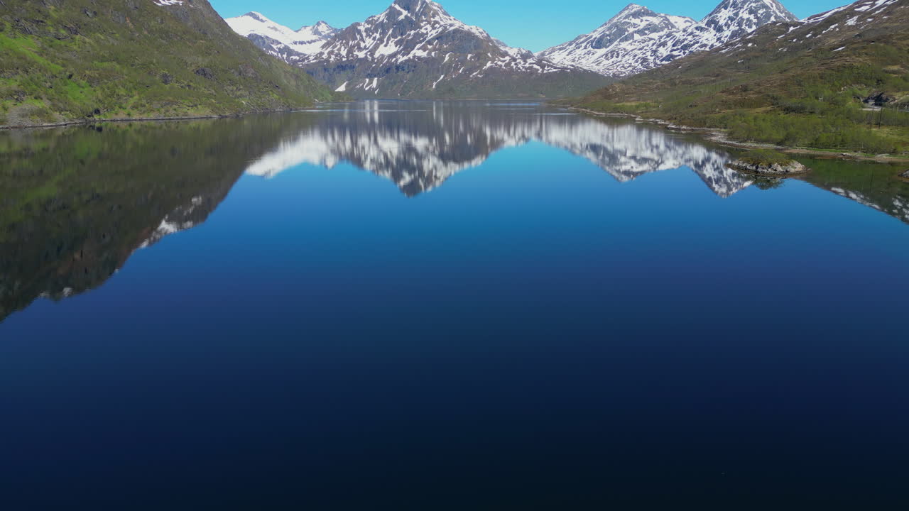 Mountain Reflections in the Fjord near Husjord: Norwegian Summer