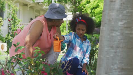 family gardening together