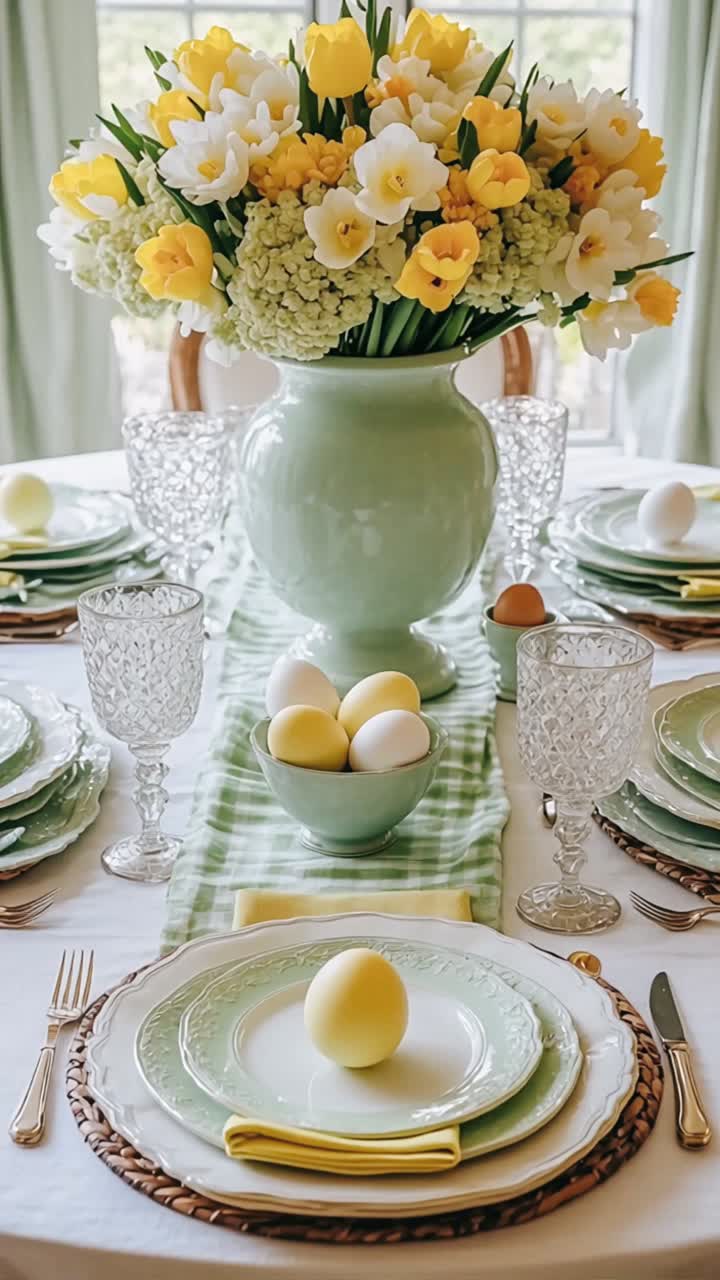 Elegante preparazione della tavola di Pasqua