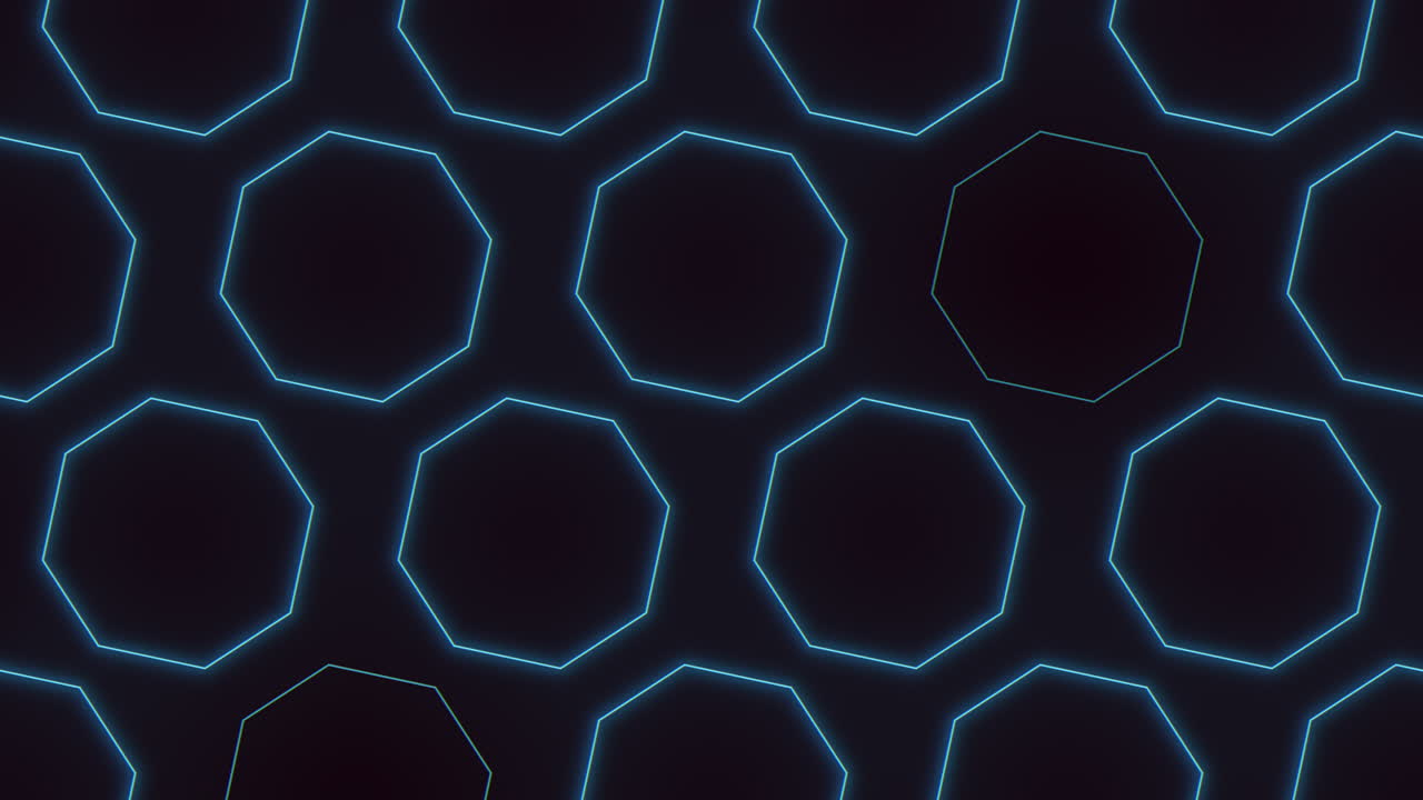 patrón hexagonal futurista de círculos azules brillantes