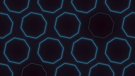 futuristic hexagonal pattern of glowing blue circles