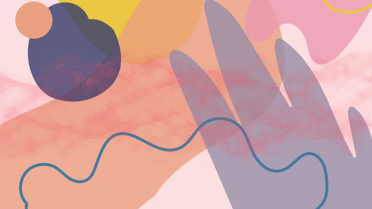 색 바탕에 은 선과 다채로운 모양의 애니메이션