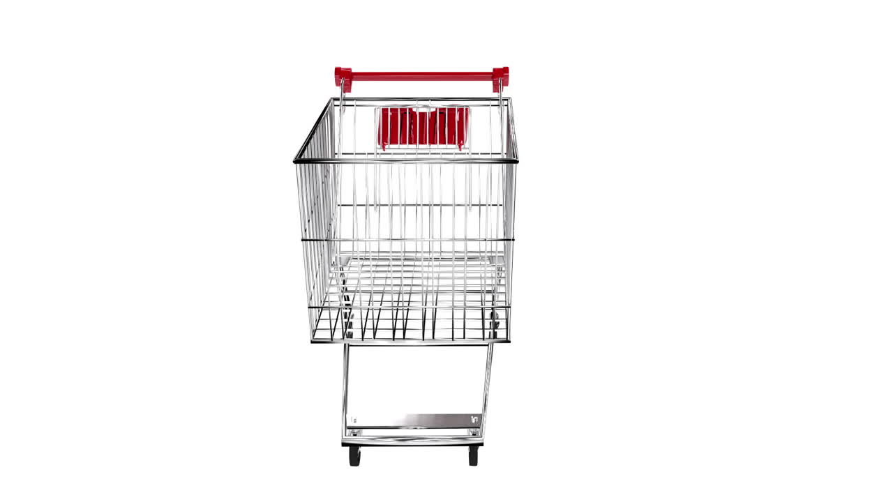Carrello che ruota su sfondo bianco con canale alfa