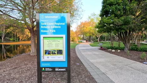 pathway and sign in botanical gardens