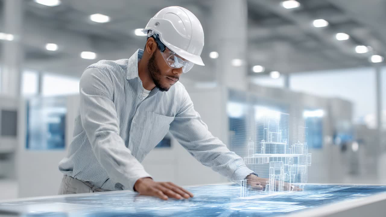 Architect working on a 3D building design