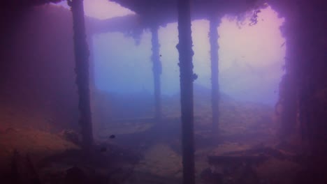scuba inside underwater wwii wreck