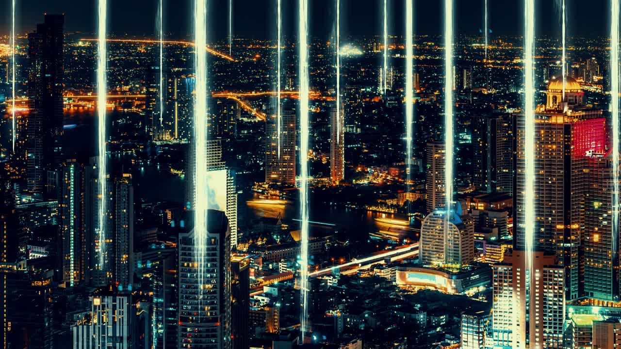 스마트시티와 세계화 추상화 그래픽 연결 네트워크