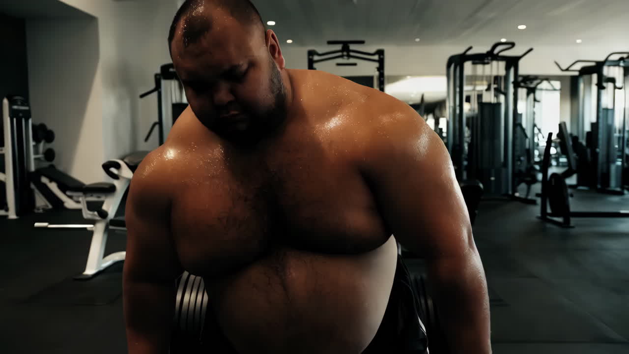 hombre levantando pesas en el gimnasio