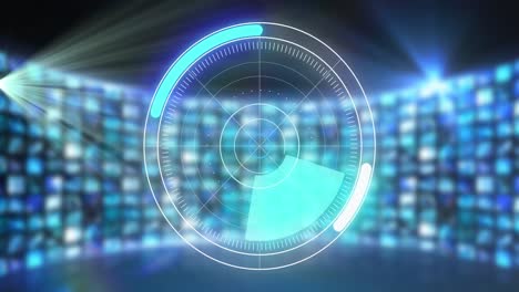 Animation-of-scopes-scanning-and-data-processing-over-rows-of-digital-screens