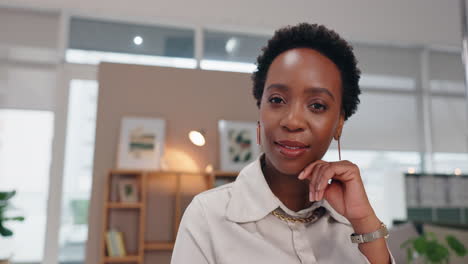 professional african american businesswoman smiling in office