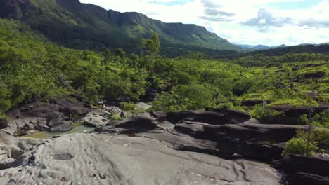 drone shot of the moon valley and mountains in brazil