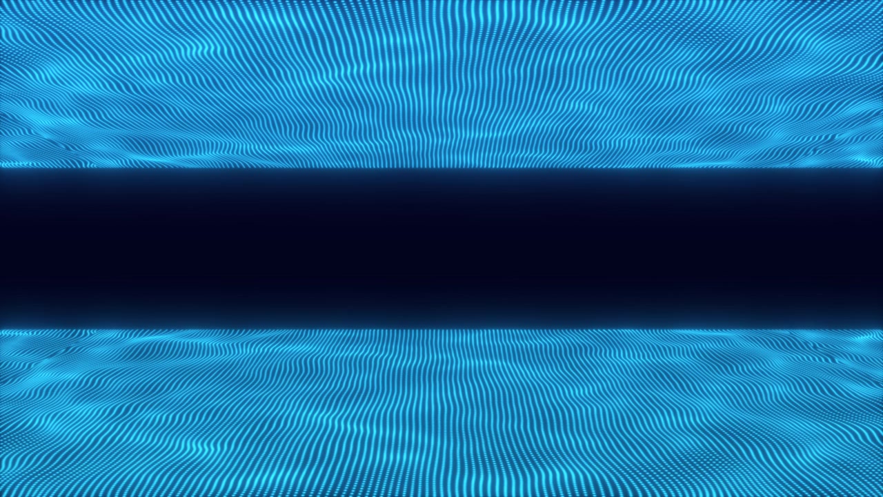 Abstract Blue Digital Wave Background with Central Dark Space