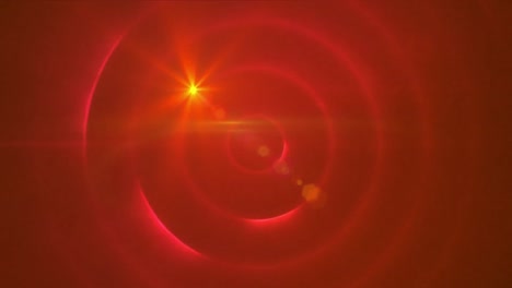 digital animation of concentric circles effect and spot of light against red background