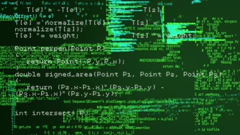 animation of data processing with glowing green light
