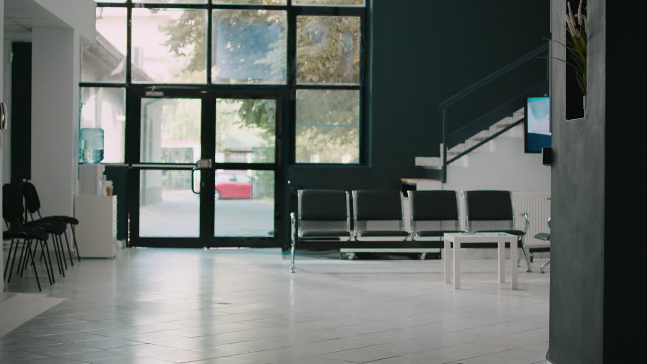 Clinical lobby waiting area for patients to sit