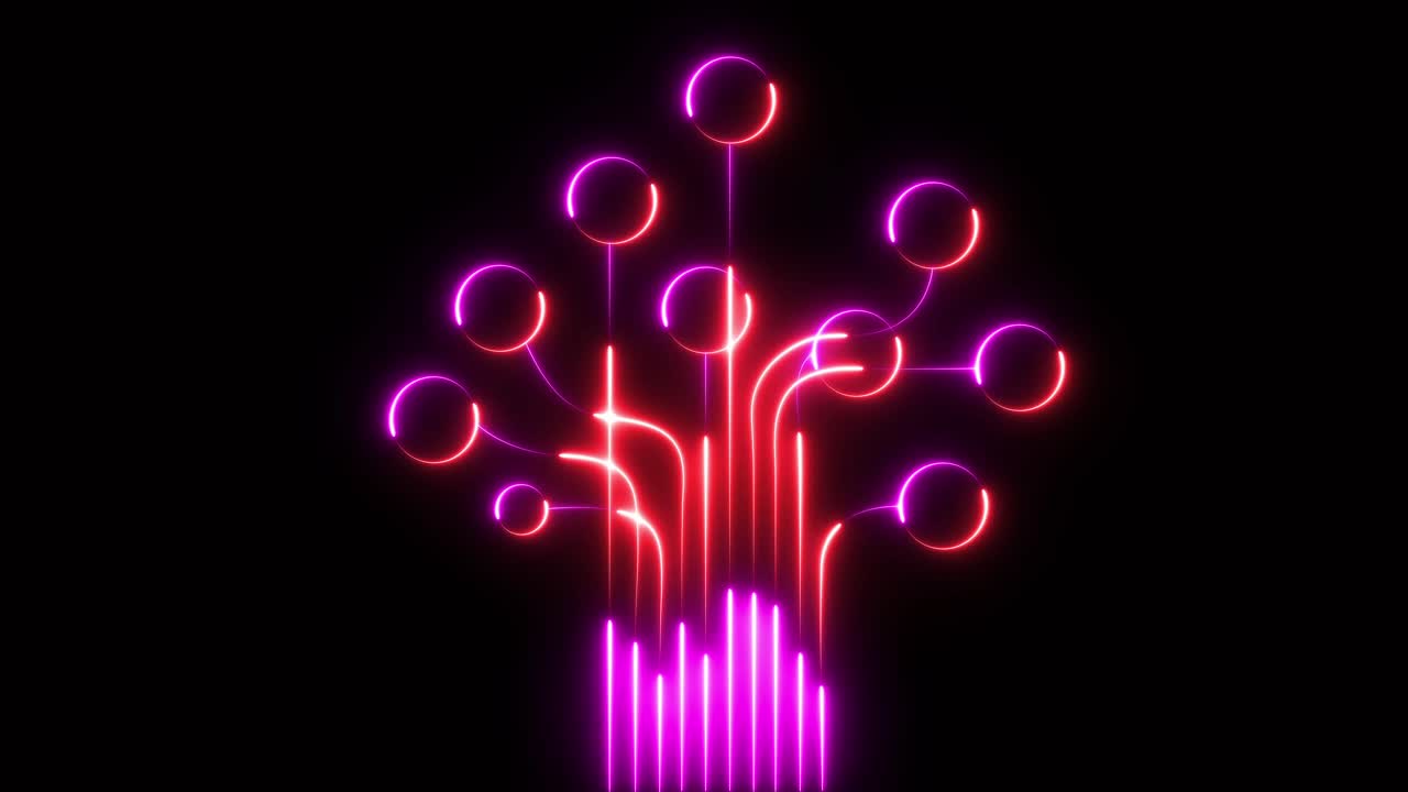 Albero al neon astratto