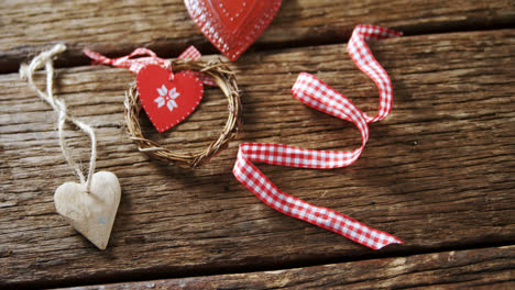 christmas decoration ornament on wooden table 4k