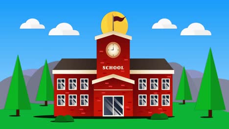 animation of school building