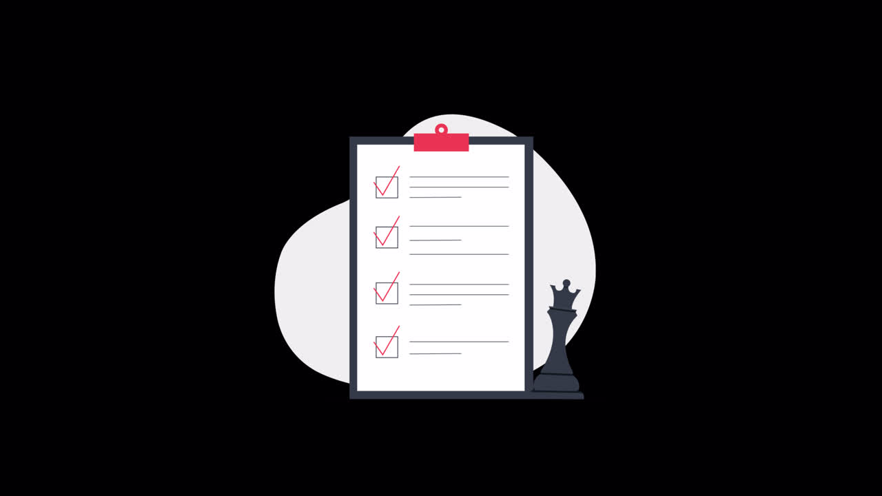 Animated Checklist with Chess Queen for Strategic Planning