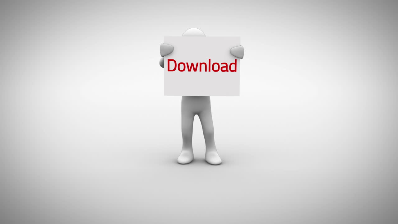 signo de carácter blanco que dice descargar