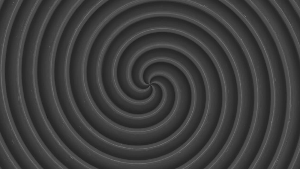 hipnotizante animación de transición en espiral de remolino en tonos negros y grises