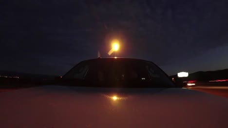 pov timelapse from hood into car with 2 persons travelling californian landscape