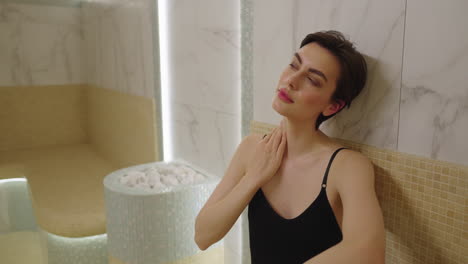 woman relaxing in a modern spa