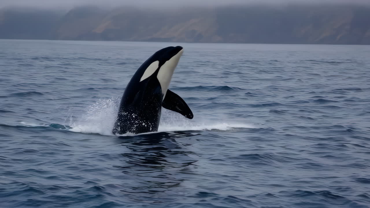 Orcas in the Ocean