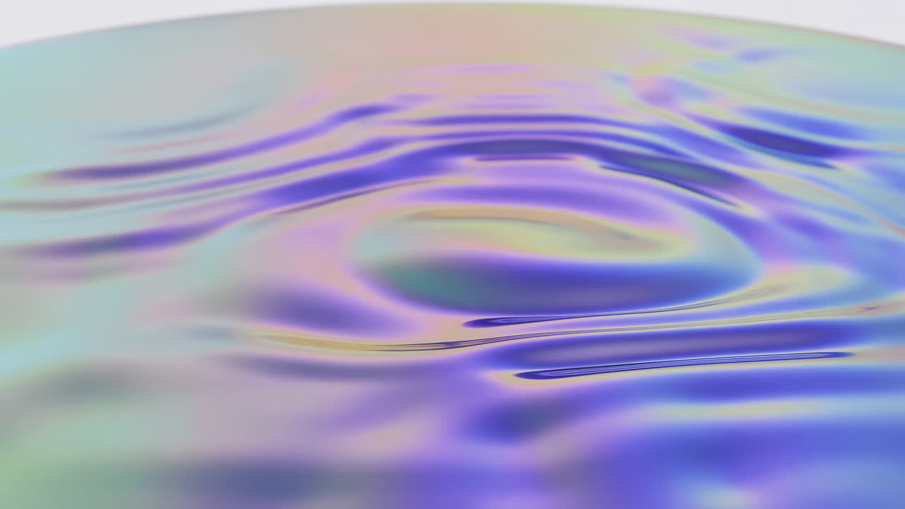 Abstract Iridescent Liquid Surface with Ripples