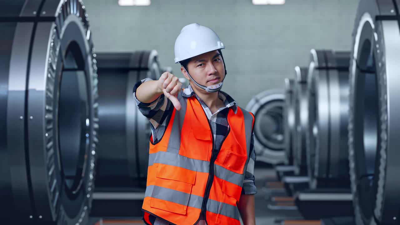 Disapproving Industrial Worker