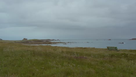 wide-shot-of-coast-in-france-with-cloudy-sky