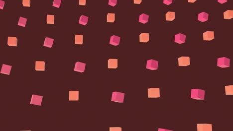 3d pink and orange squares moving