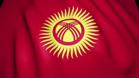 waving realistic kyrgyzstan background. loop animation