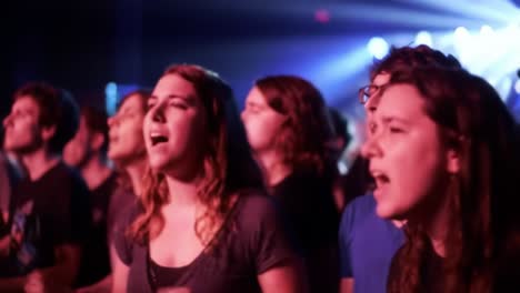 energetic crowd at a music concert: fans engaging with the performance under vibrant lights, celebrating the energy of live music and connection