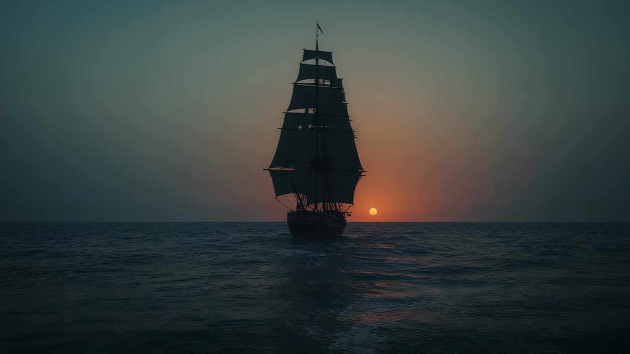 Sailing Ship at Sunset