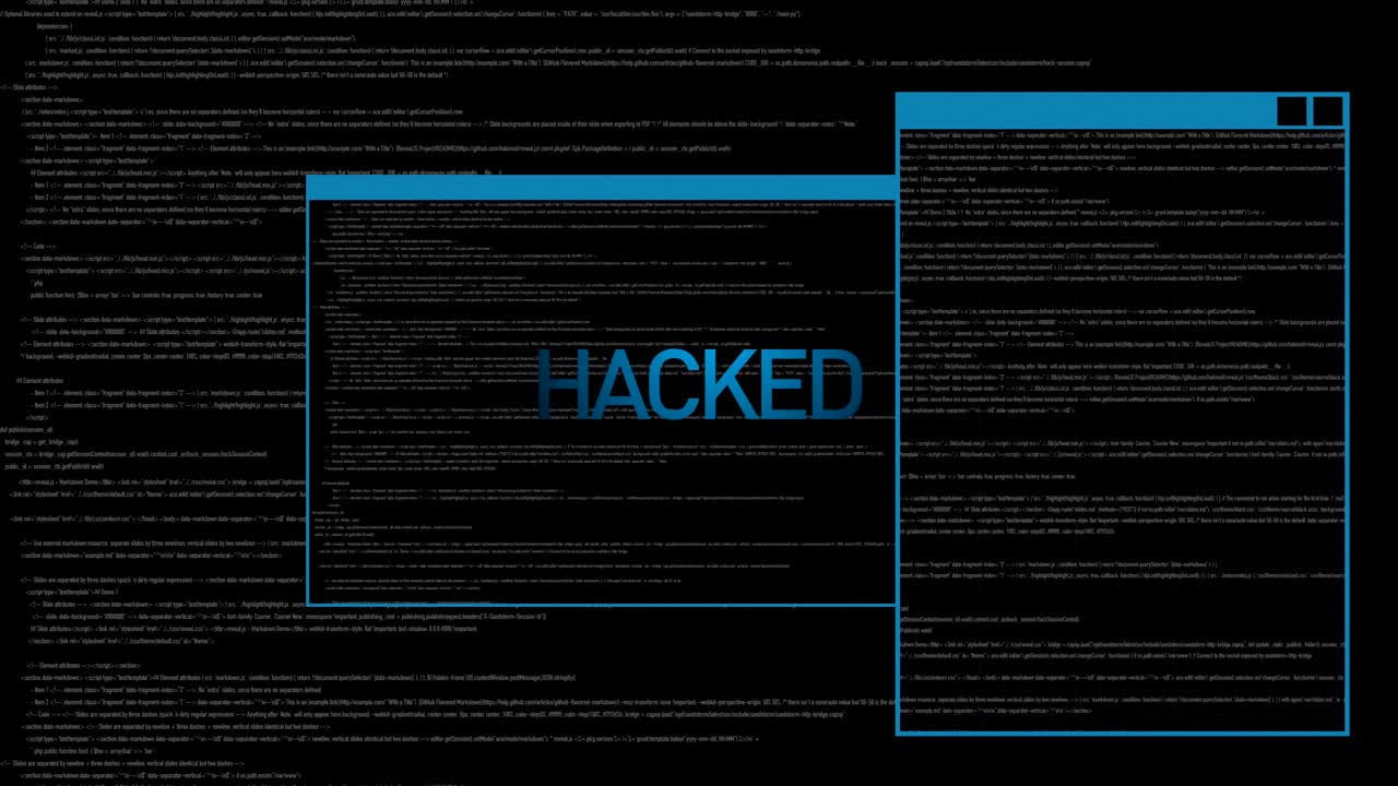 4K Hacker text animation blue 02