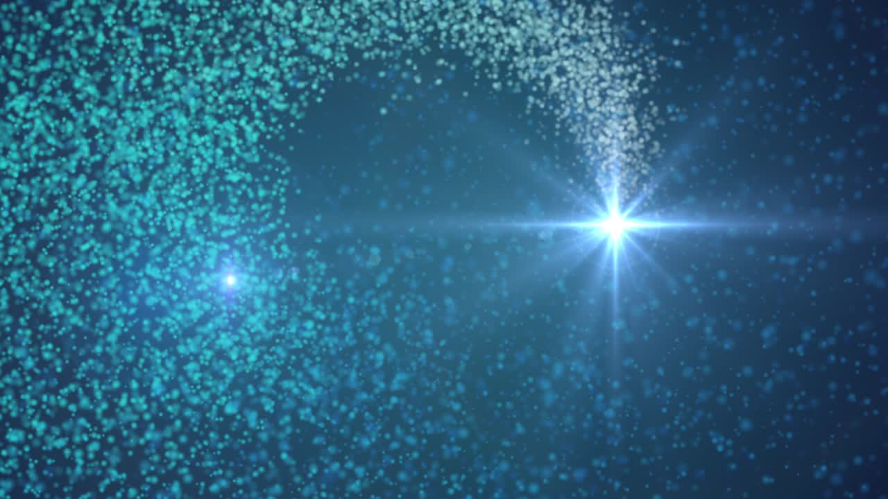 루핑 파란색 빛과 입자