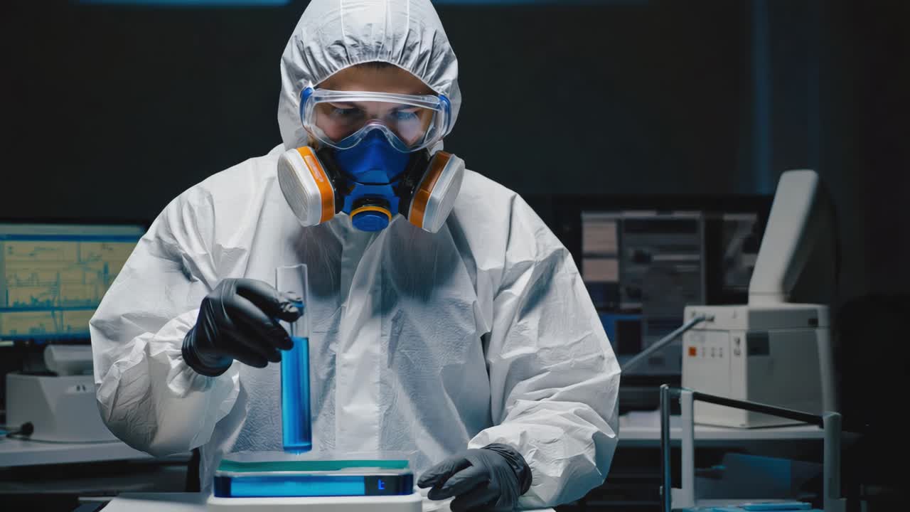 Scientist conducting experiment in lab