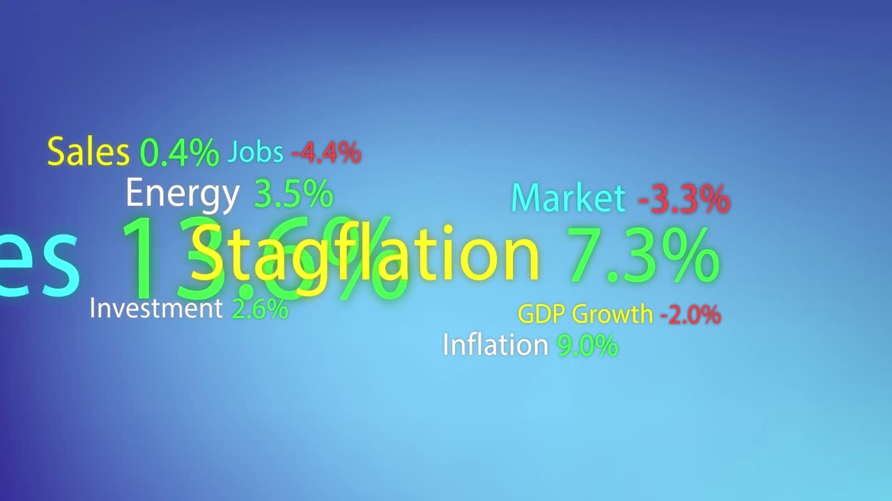 파란색 배경에 대한 금융 데이터 처리 및 통계의 애니메이션